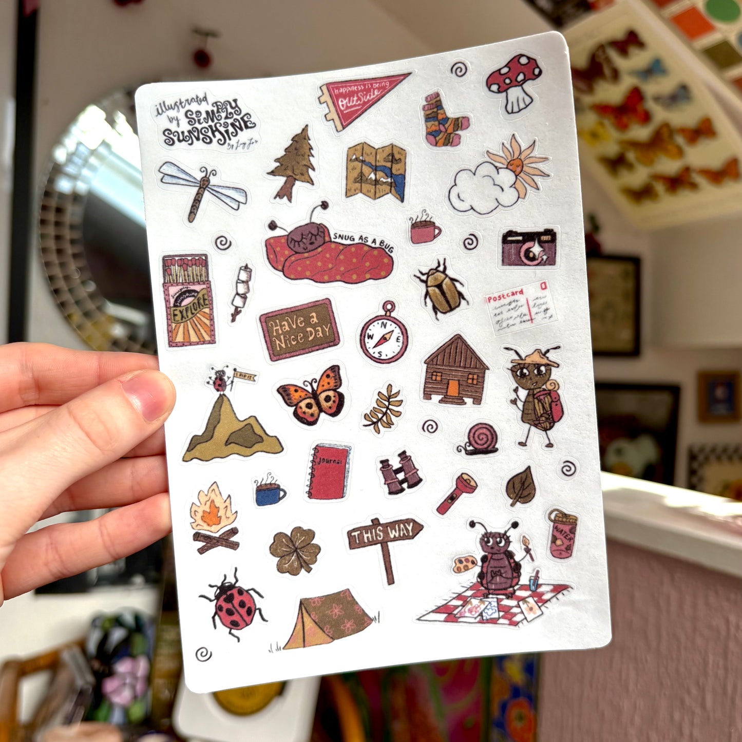 ‘outdoors’ sticker sheet