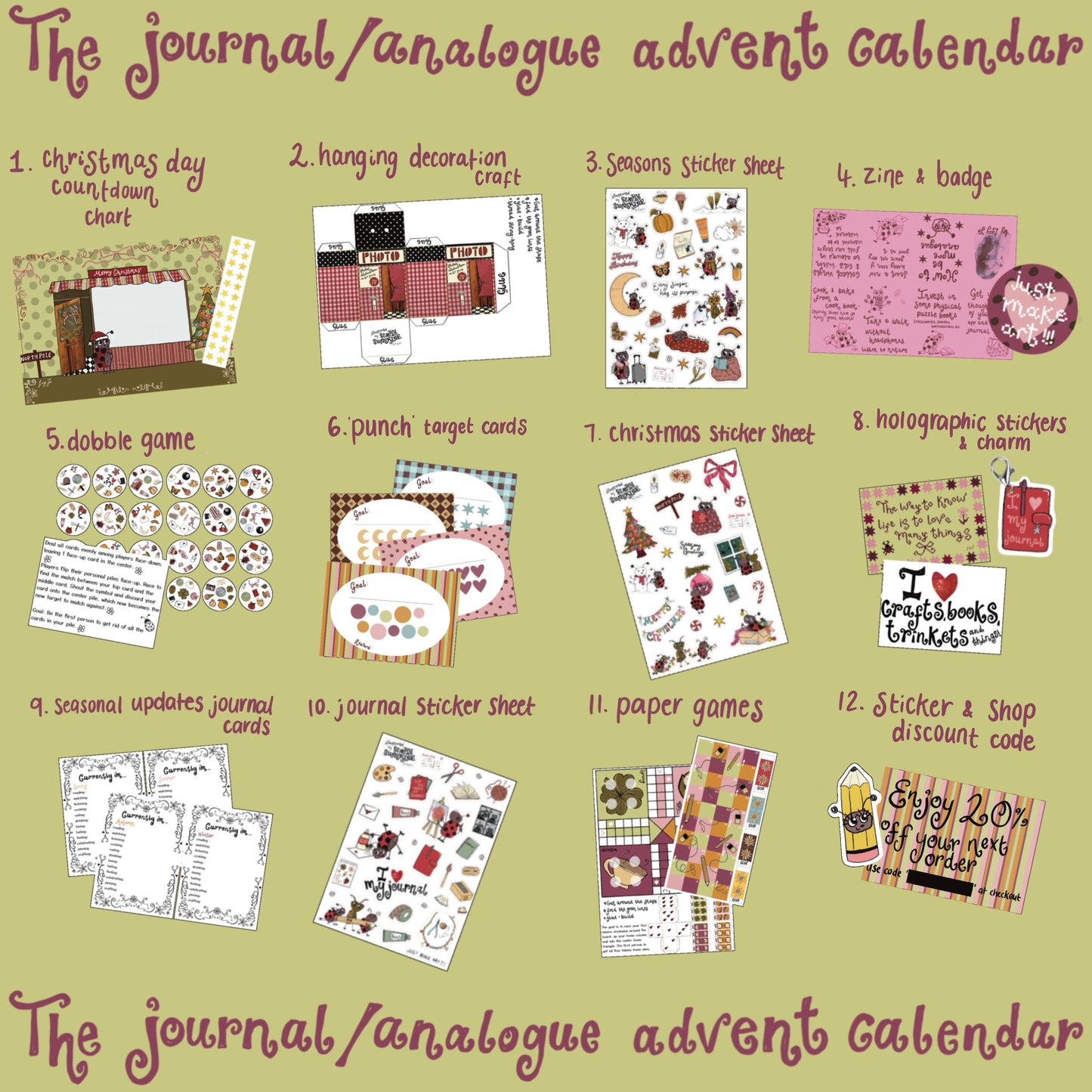 PRE ORDER: journaling/analogue advent calendar
