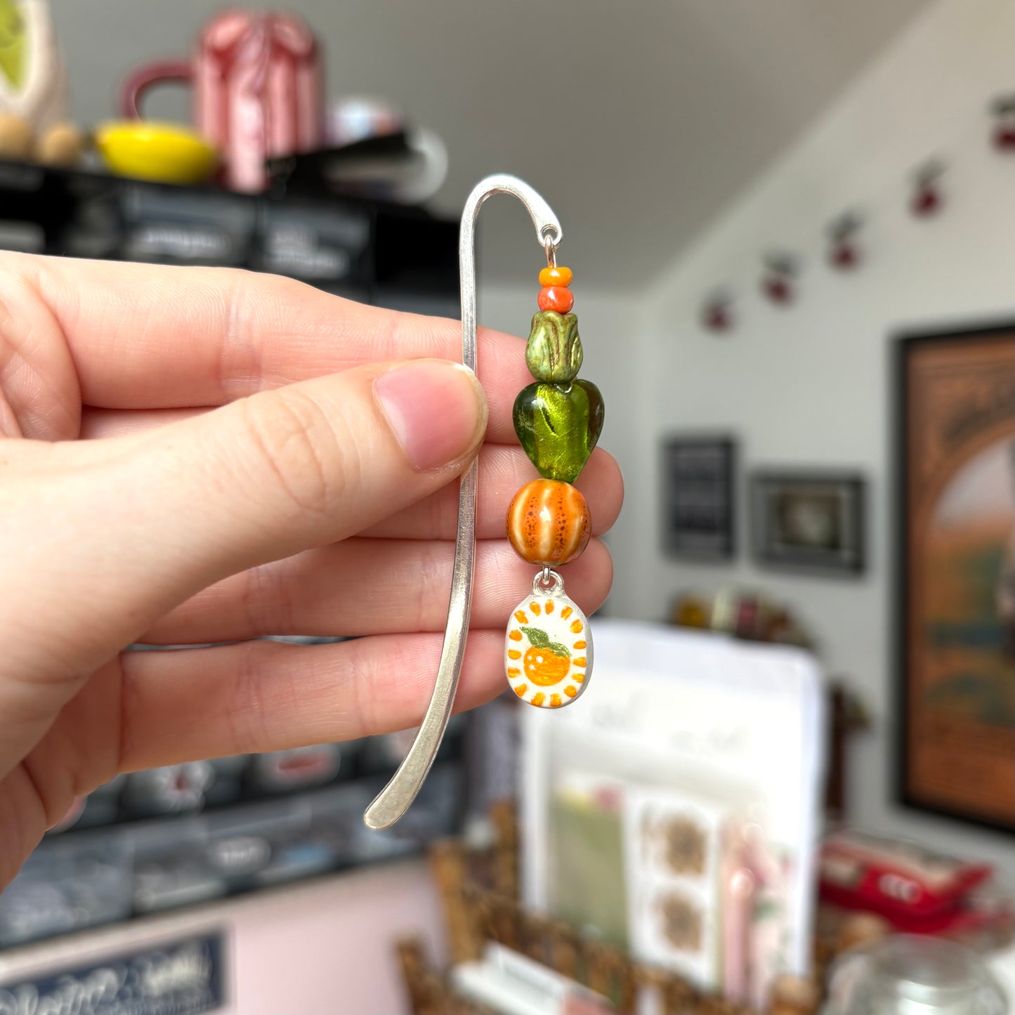 ‘orange’ charm bookmark (silver)