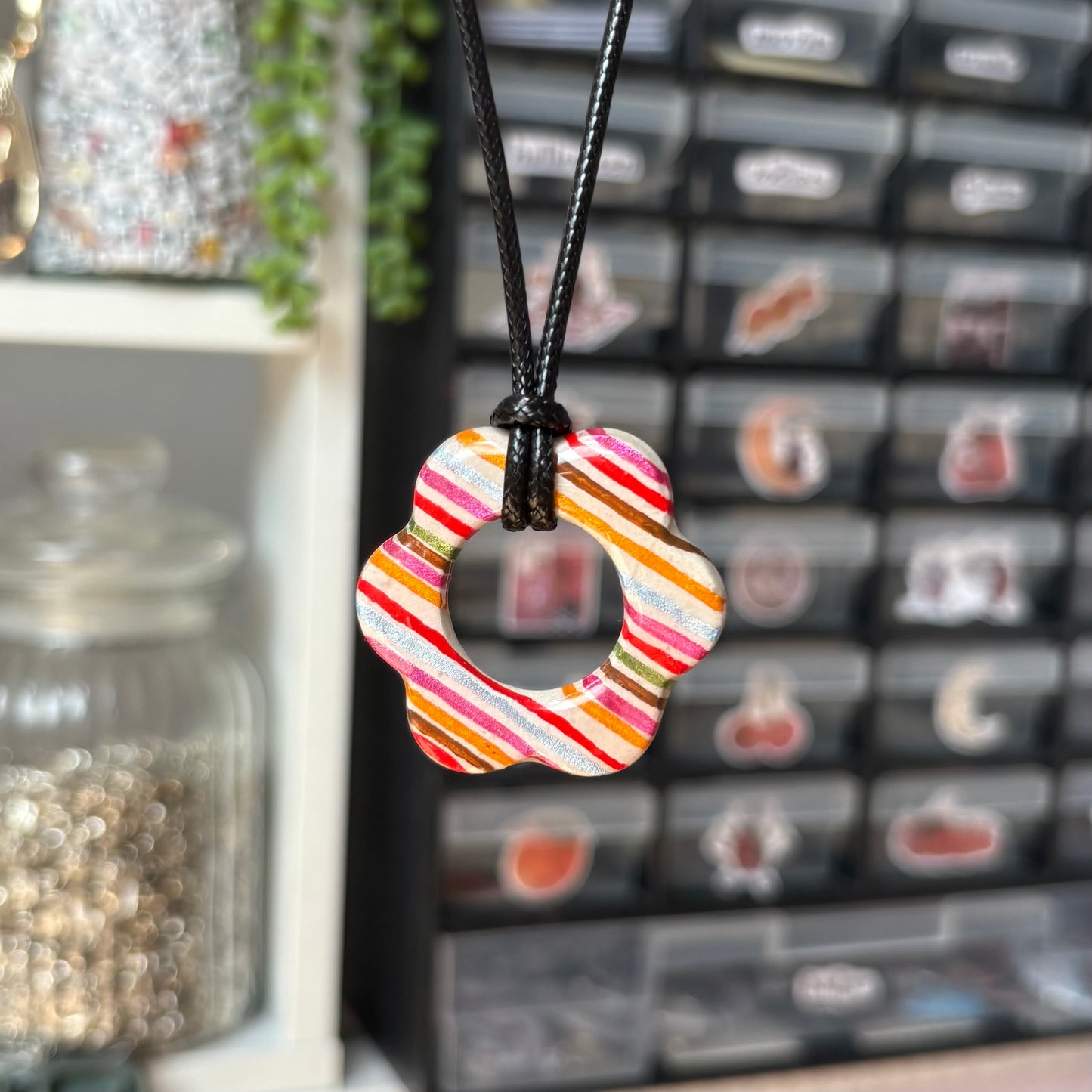‘groovy chic’ clay necklace