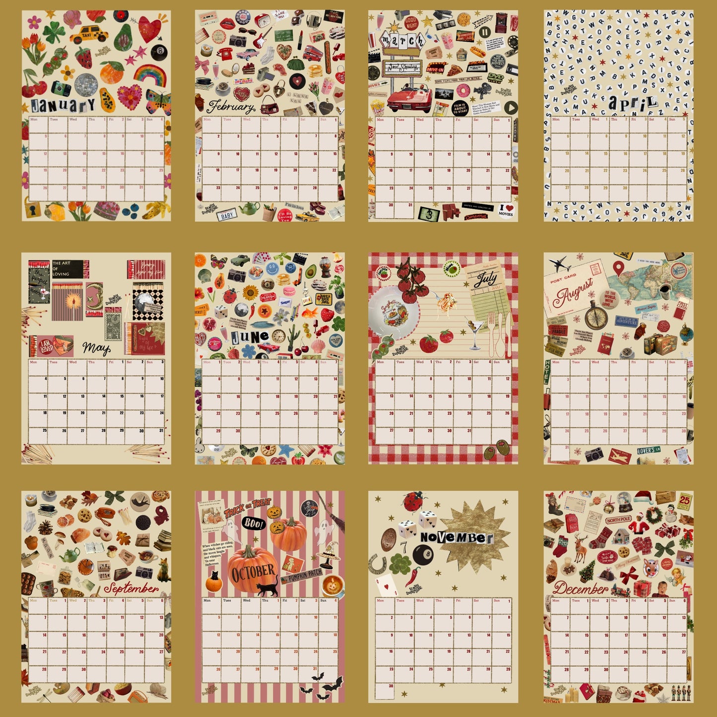 (PRE ORDER) scrapbook A4 calendar 2026