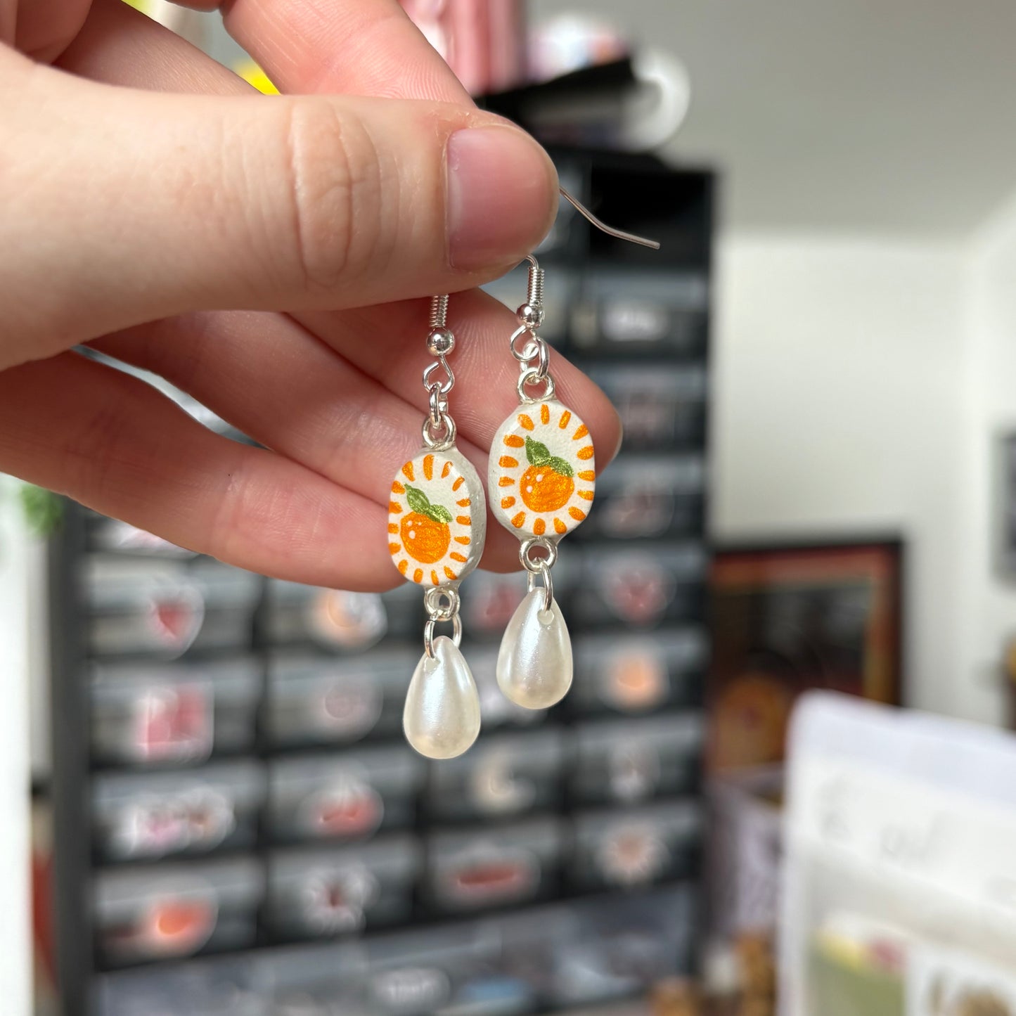 ‘orange’ mini earrings (silver)