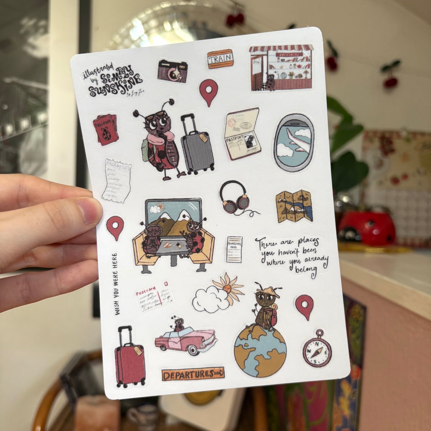 ‘travel’ sticker sheet