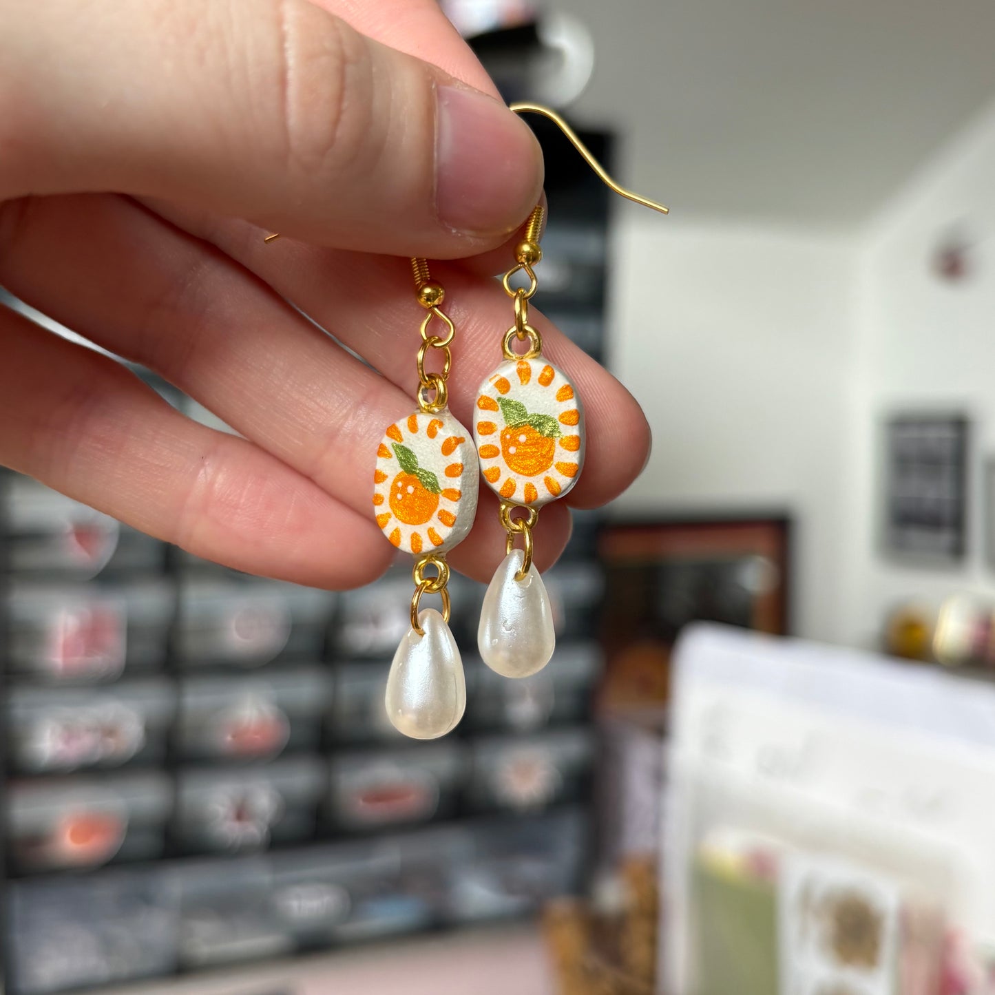 ‘orange’ mini earrings (gold)