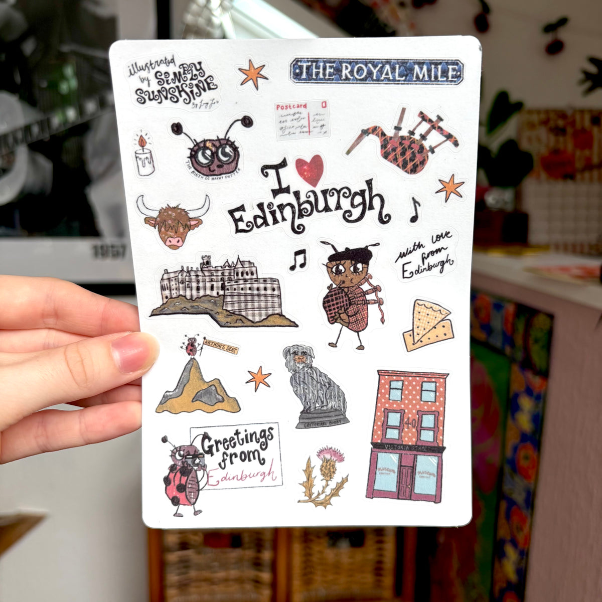 ‘with love, edinburgh’ sticker sheet