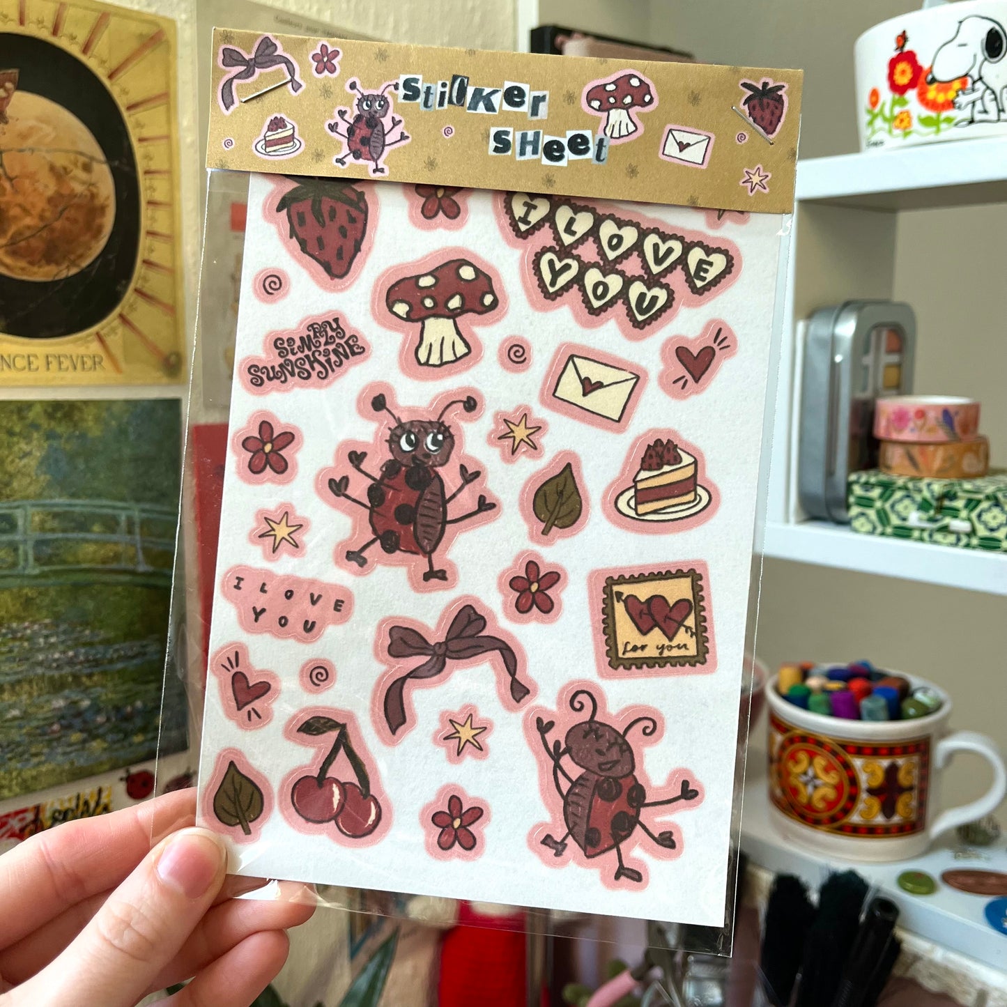 ‘love bugs’ sticker sheet
