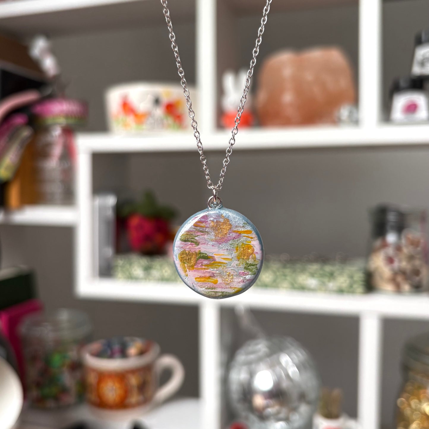 ‘monet’ clay necklace (silver)
