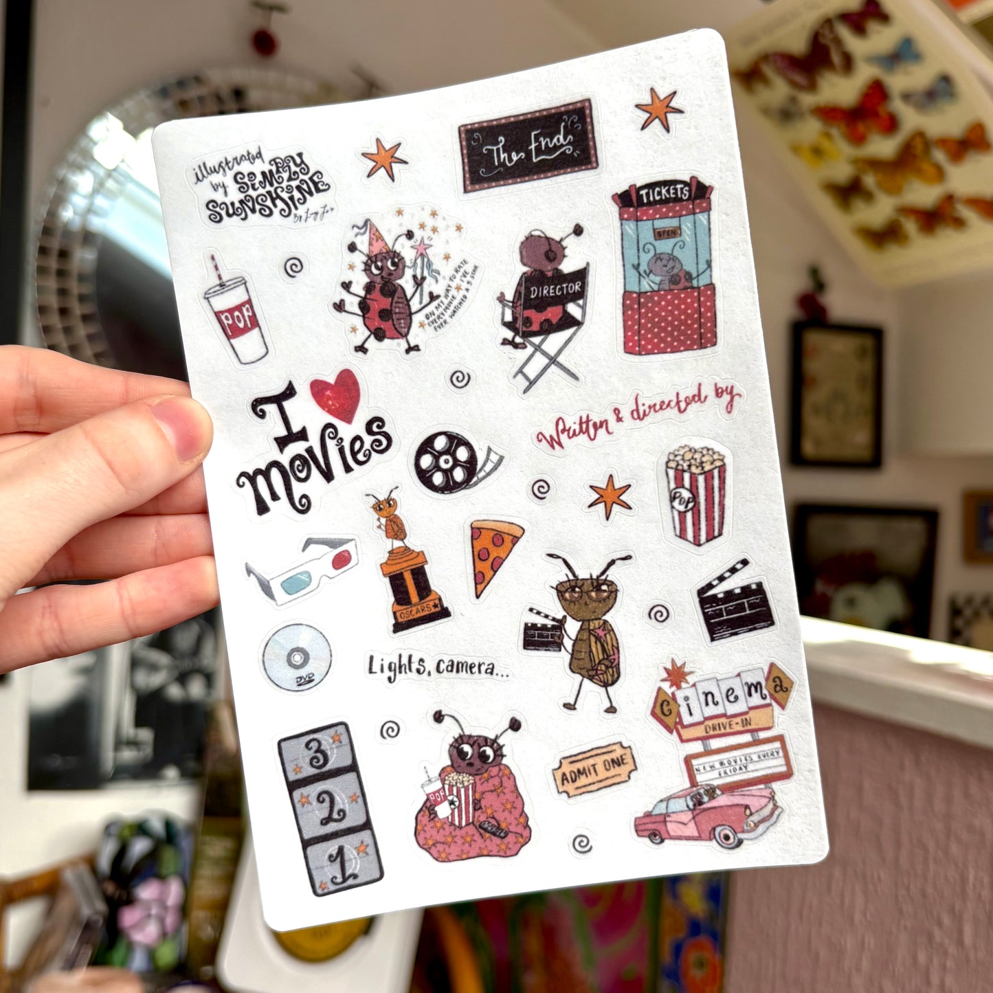 ‘movies’ sticker sheet