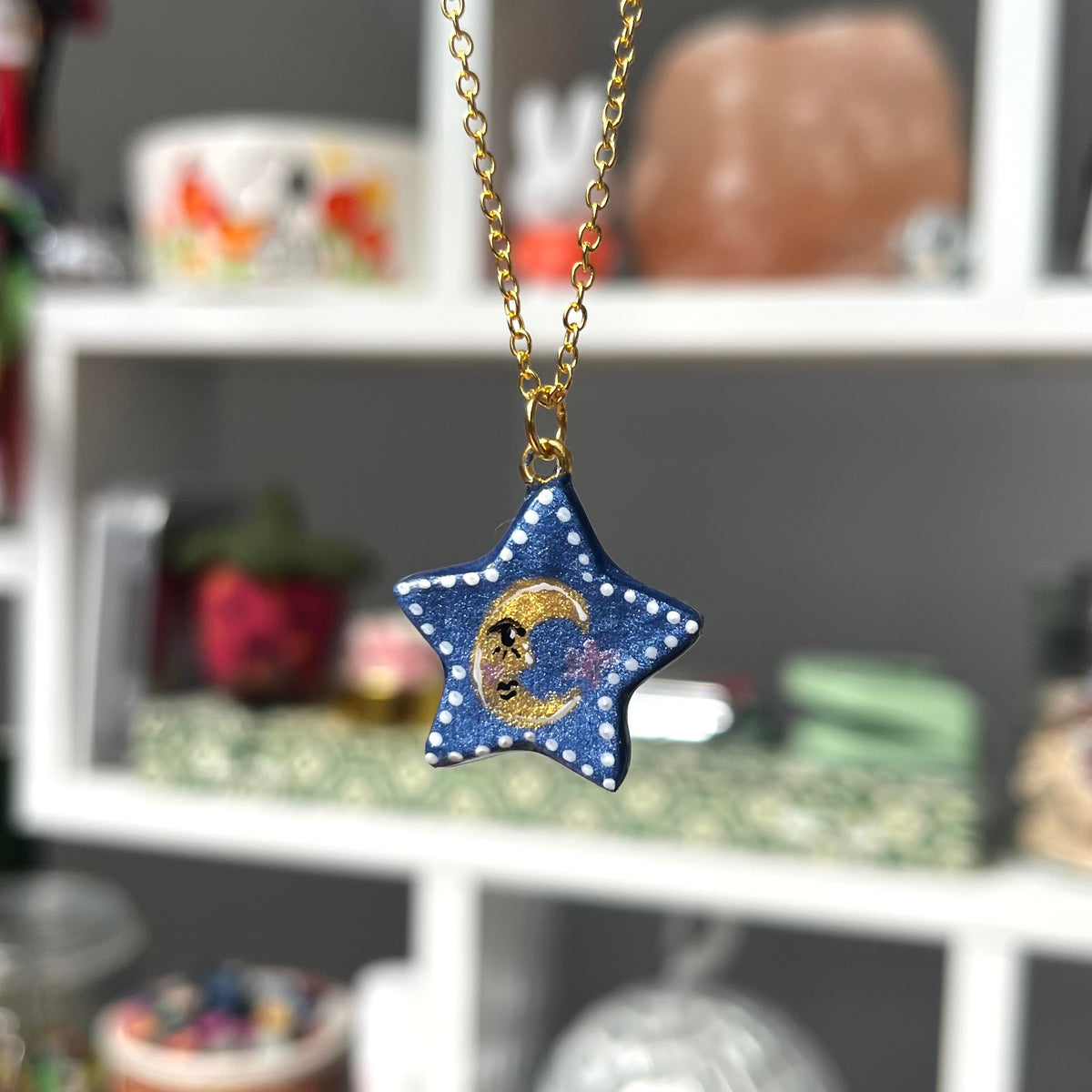 ‘under the stars’ clay necklace (gold)