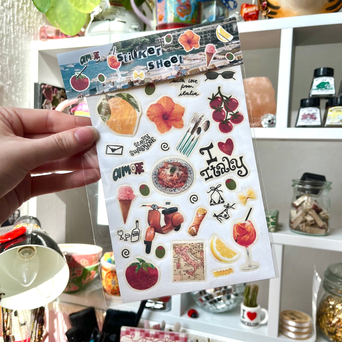 ‘with love, italy’ sticker sheet