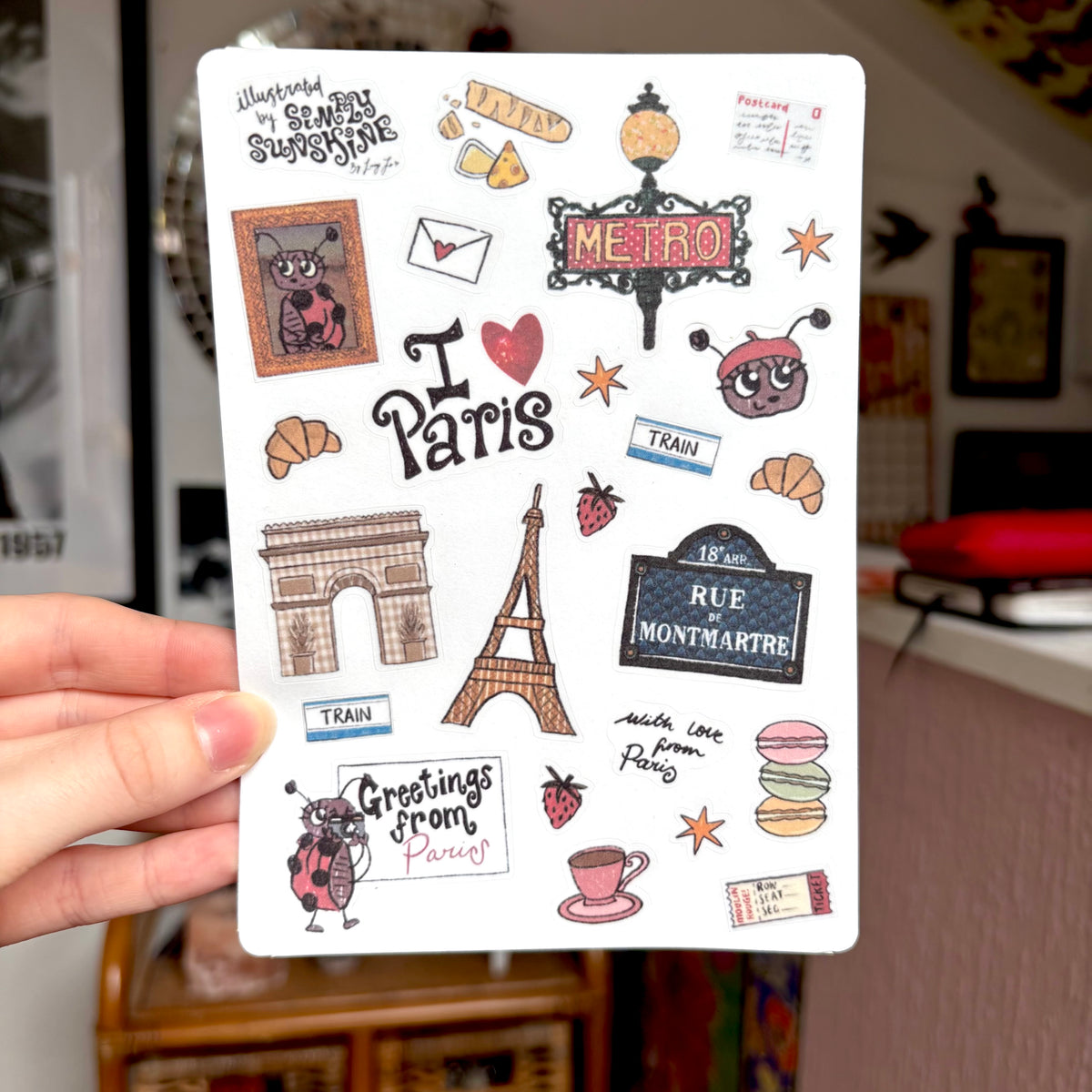 ‘with love, paris’ sticker sheet