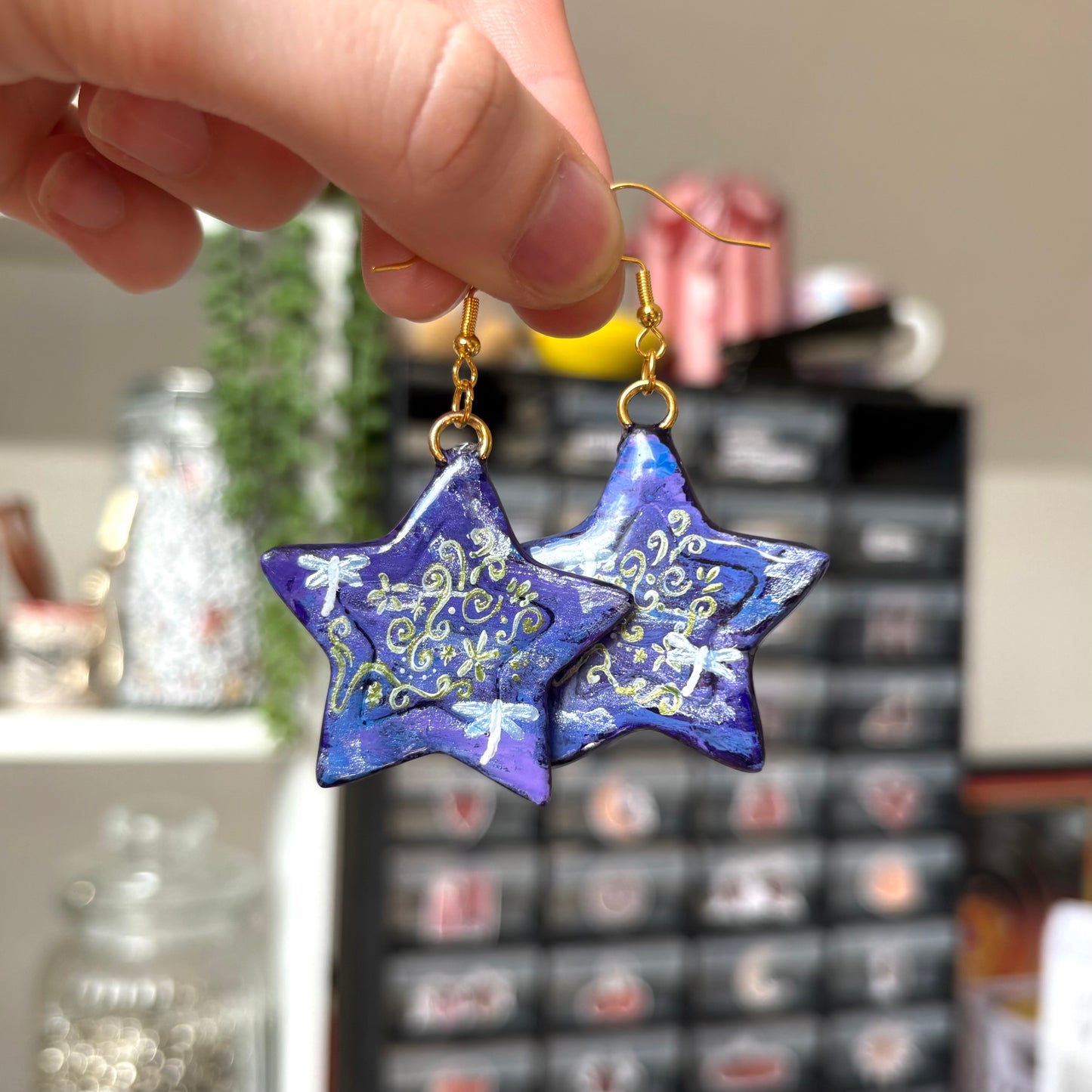 ‘under the stars’ clay earrings (gold)