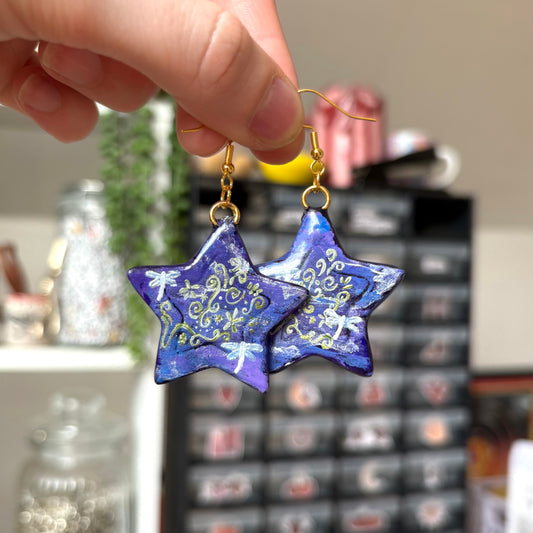 ‘under the stars’ clay earrings (gold)
