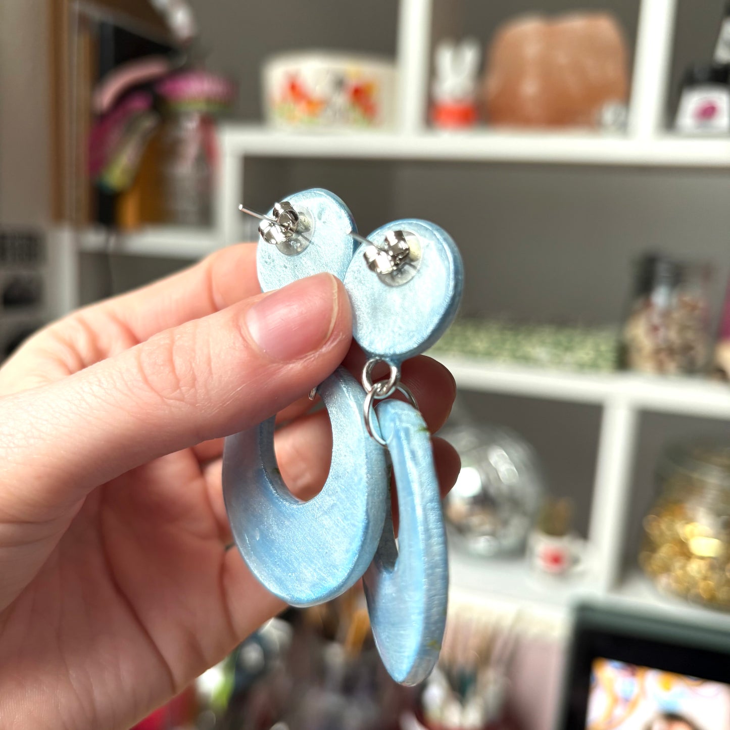 ‘claude monet’ clay earrings (silver)