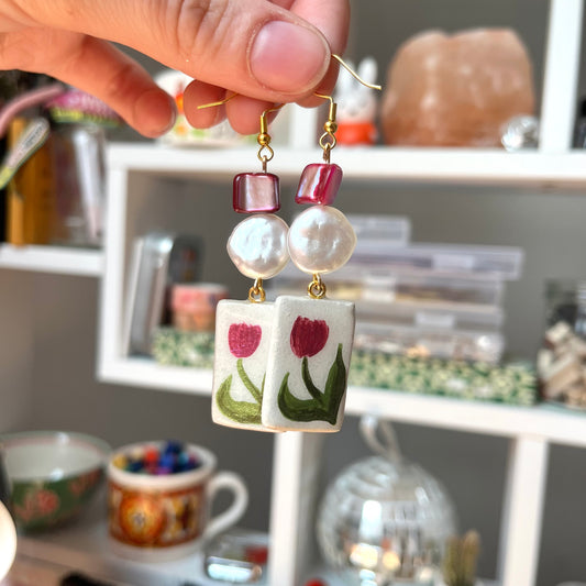 ‘be my baby’ clay earrings (gold)