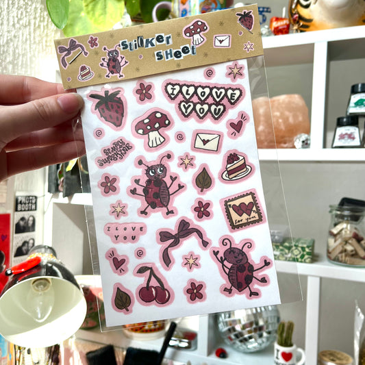 ‘love bugs’ sticker sheet
