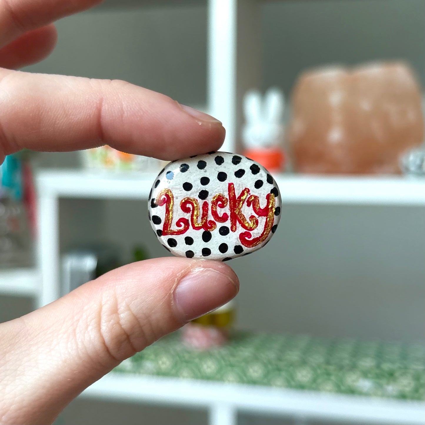 ‘lucky’ clay pin