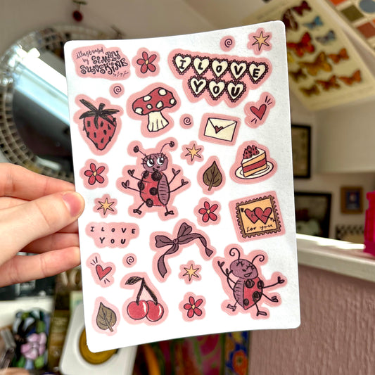 ‘love bugs’ sticker sheet
