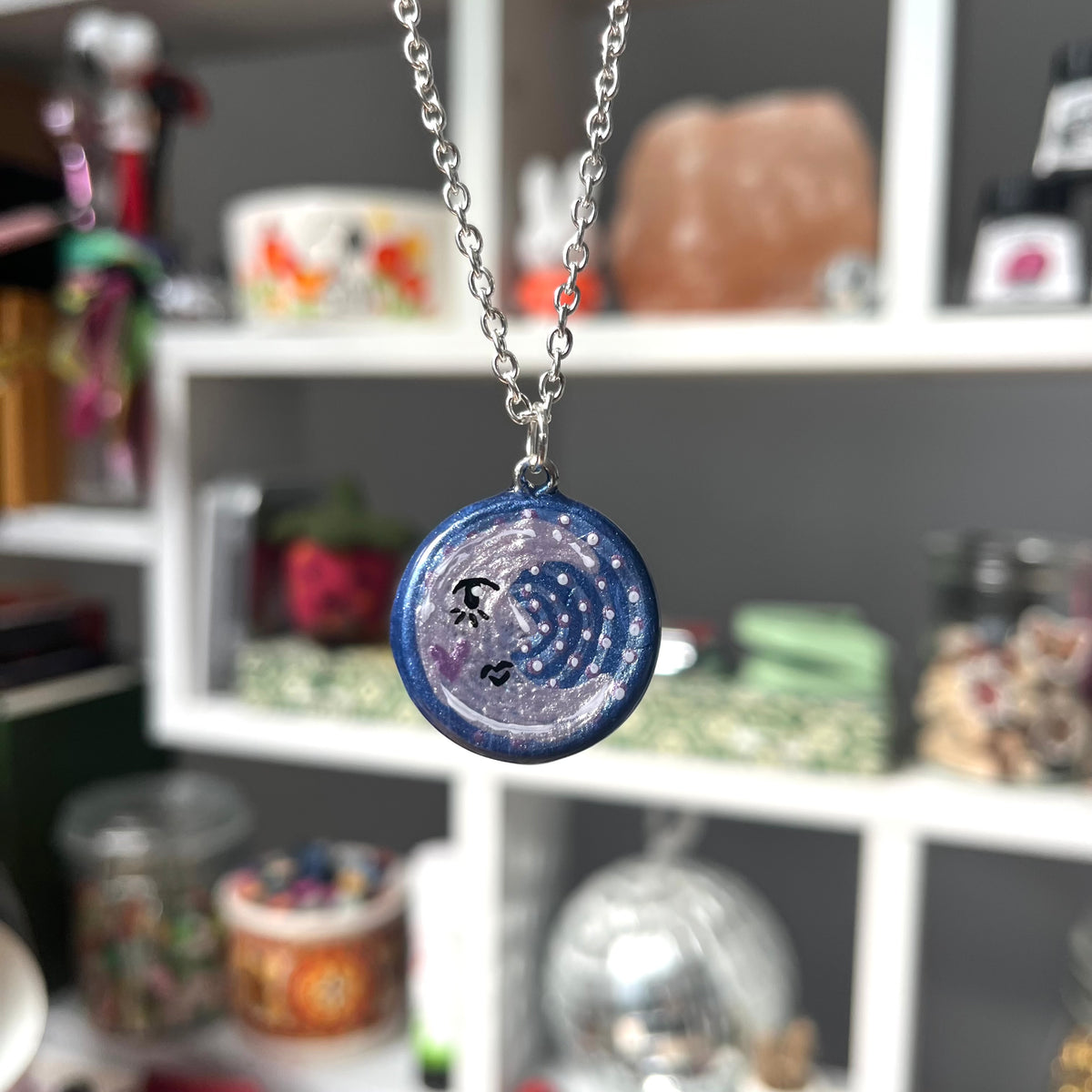 ‘under the stars’ clay necklace (silver)