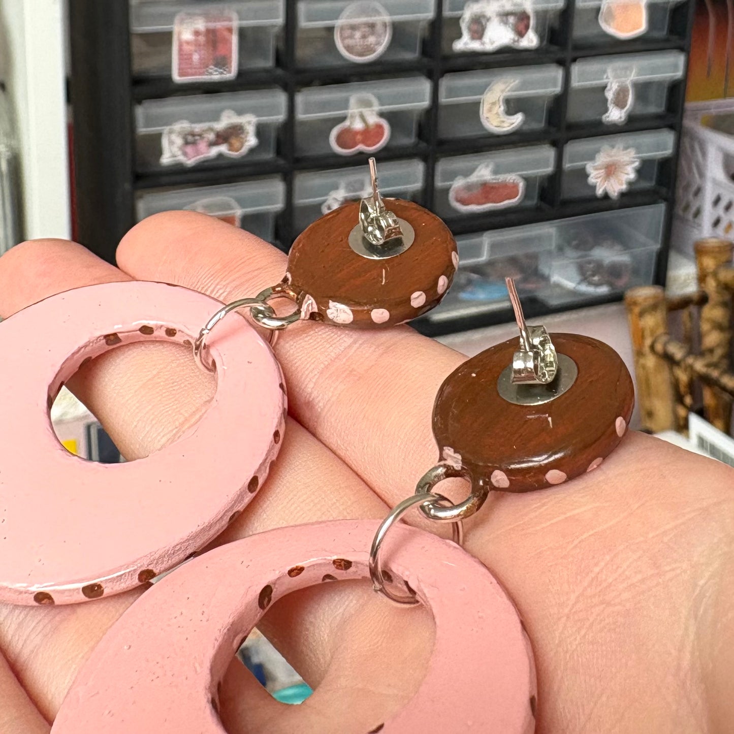 ‘polka dots!’ earrings (pink)
