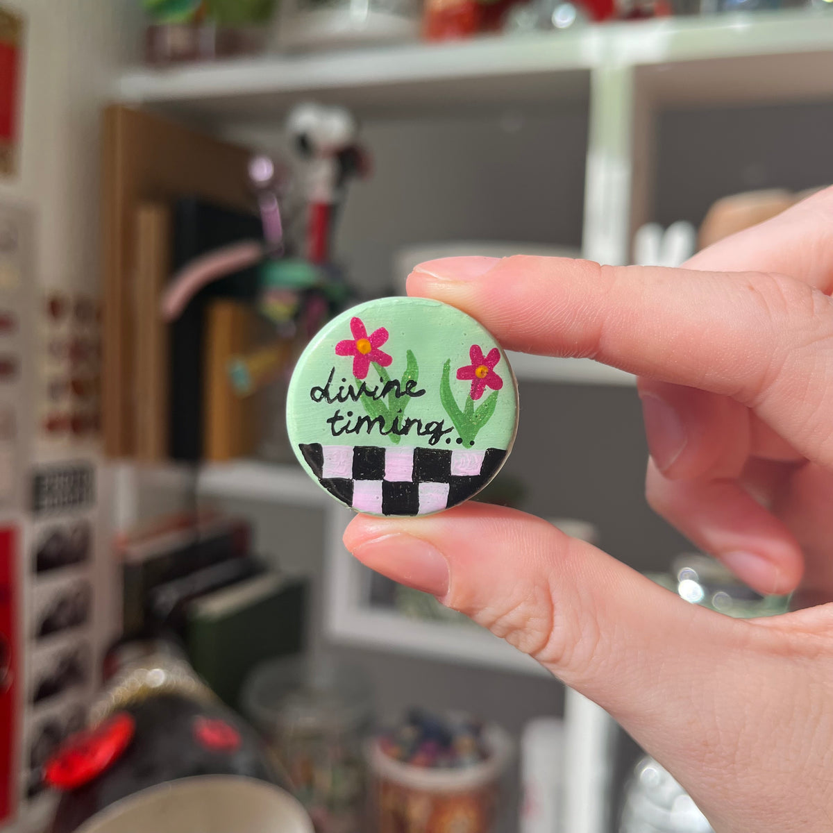 ‘divine timing’ clay magnet