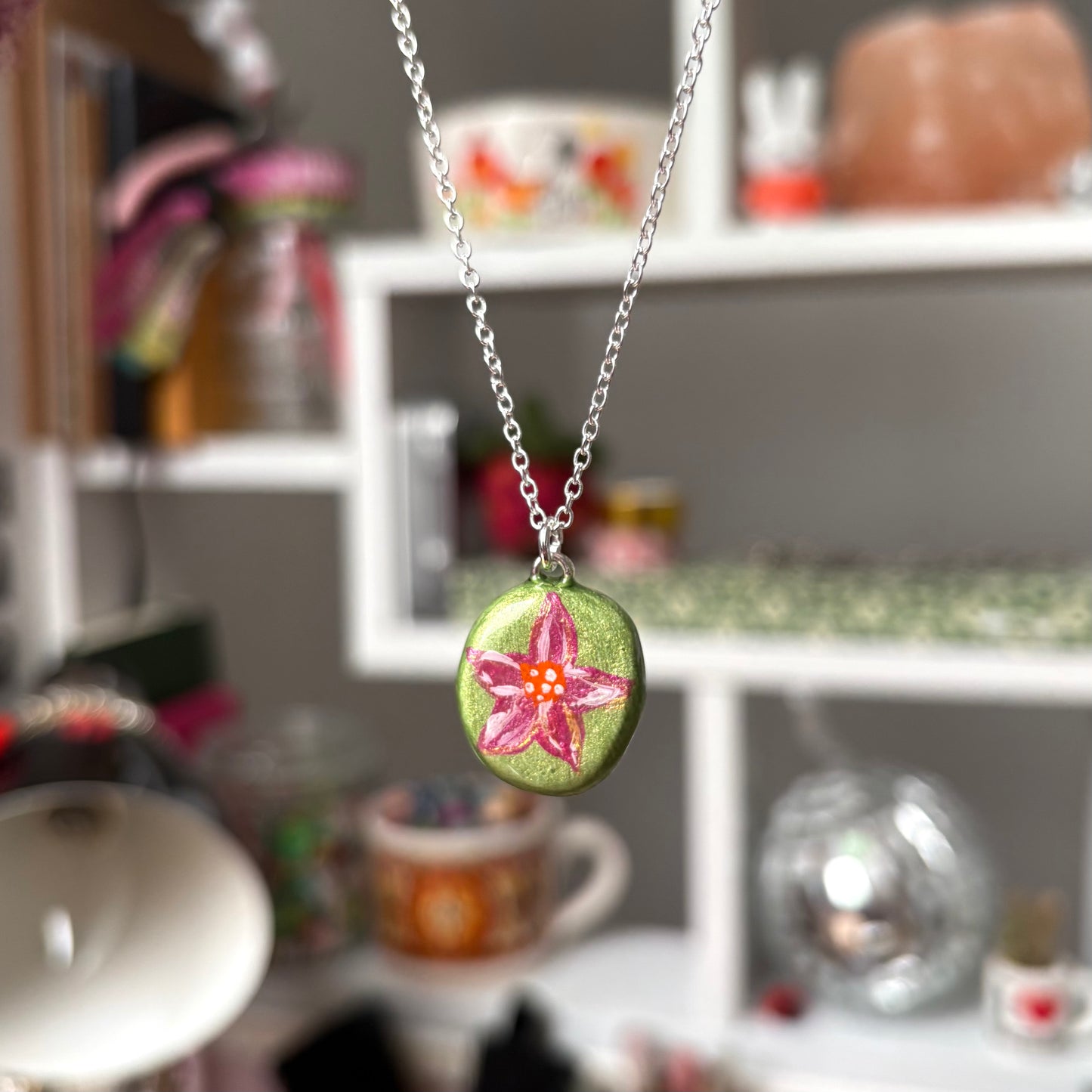 ‘heidi’ clay necklace (silver)