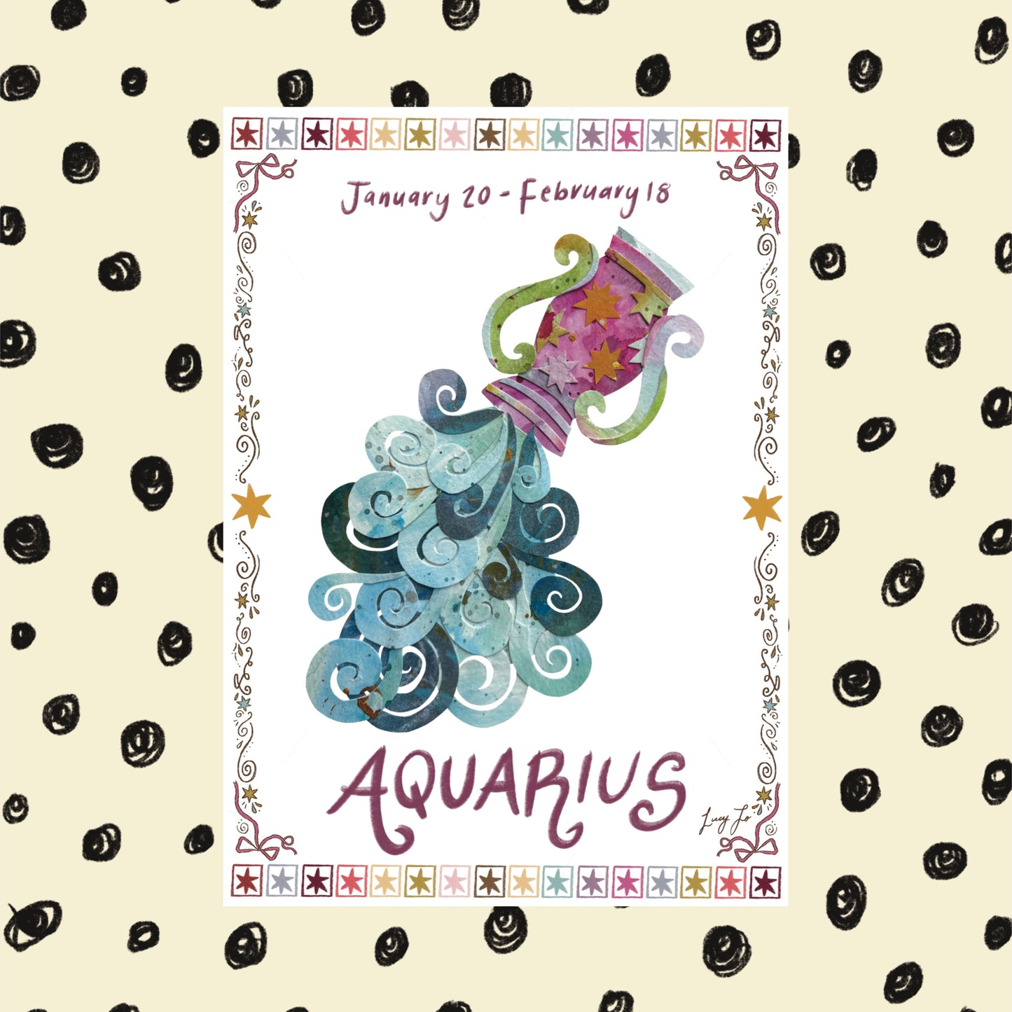 ‘aquarius zodiac’ print