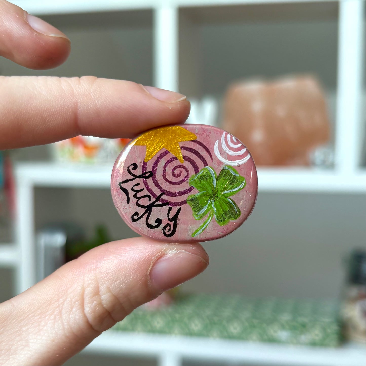 ‘the lucky one’ clay pin
