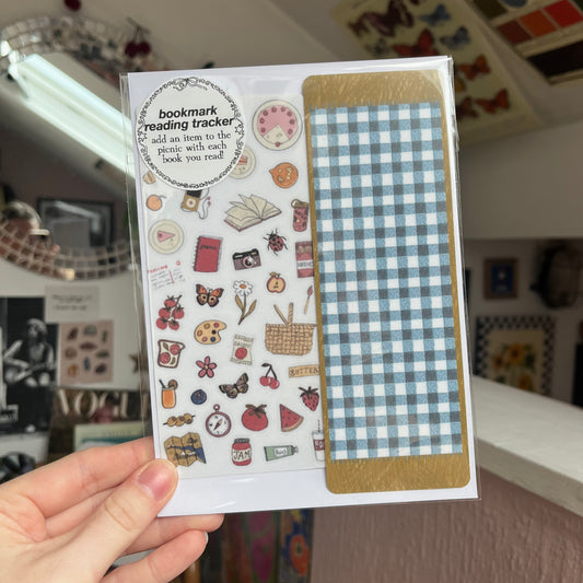 ‘a picnic day’ bookmark reading tracker