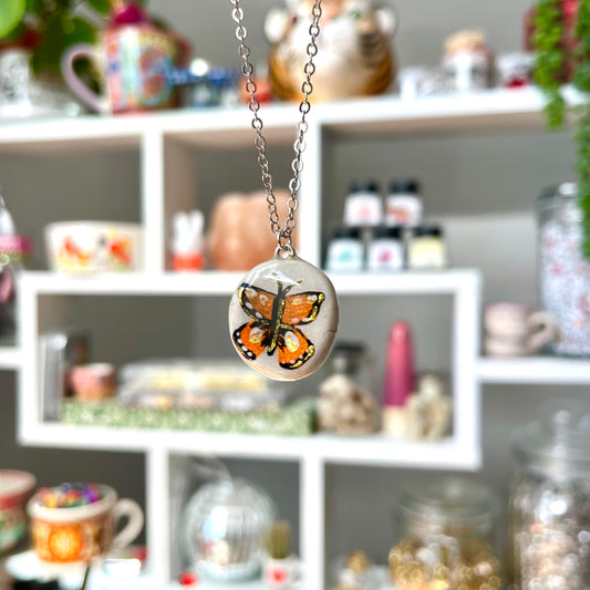 ‘butterfly’ clay necklace