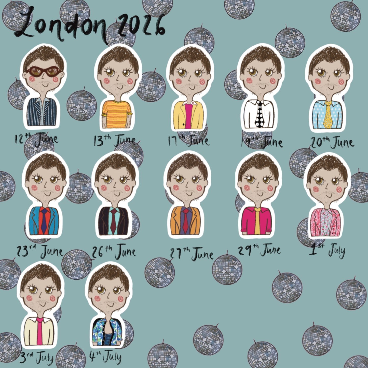 ‘together together ‘26’ LONDON stickers