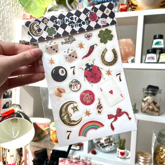 ‘lucky’ sticker sheet