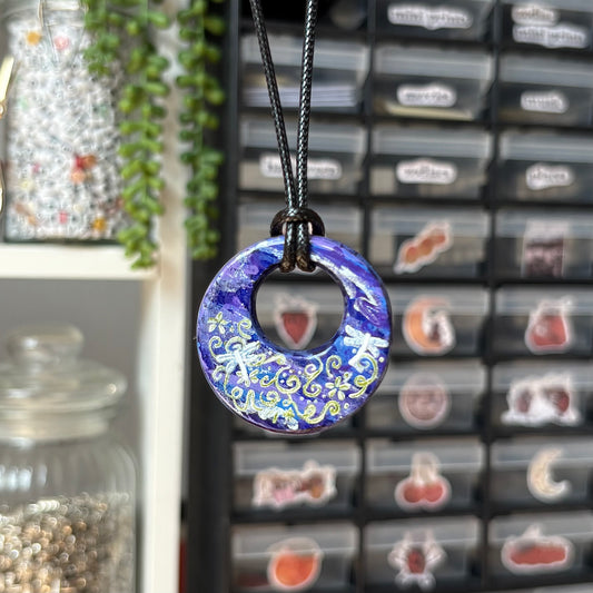 ‘under the stars’ clay necklace