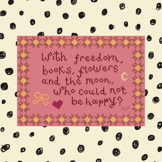 ‘who could not be happy?’ print (pink)