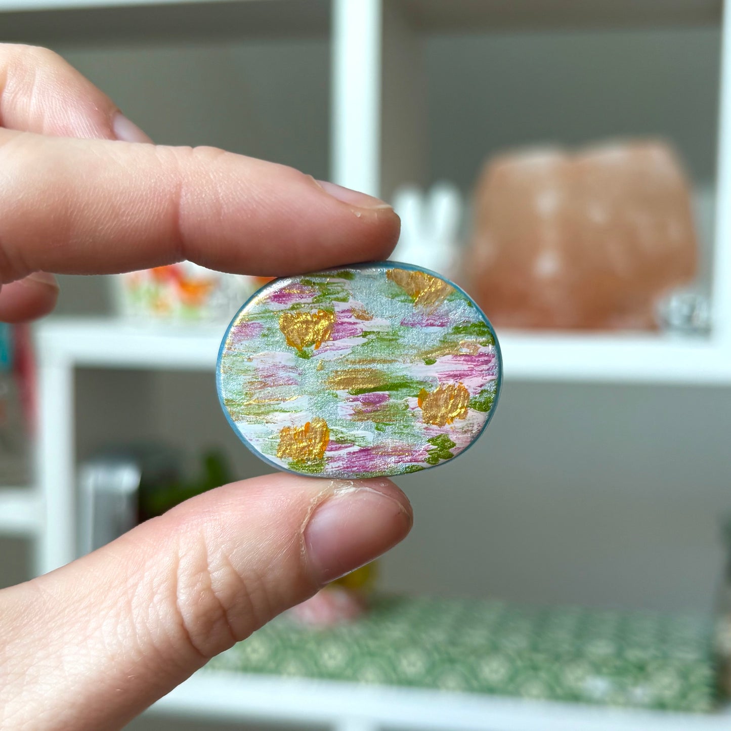 ‘water lillie’s’ clay pin
