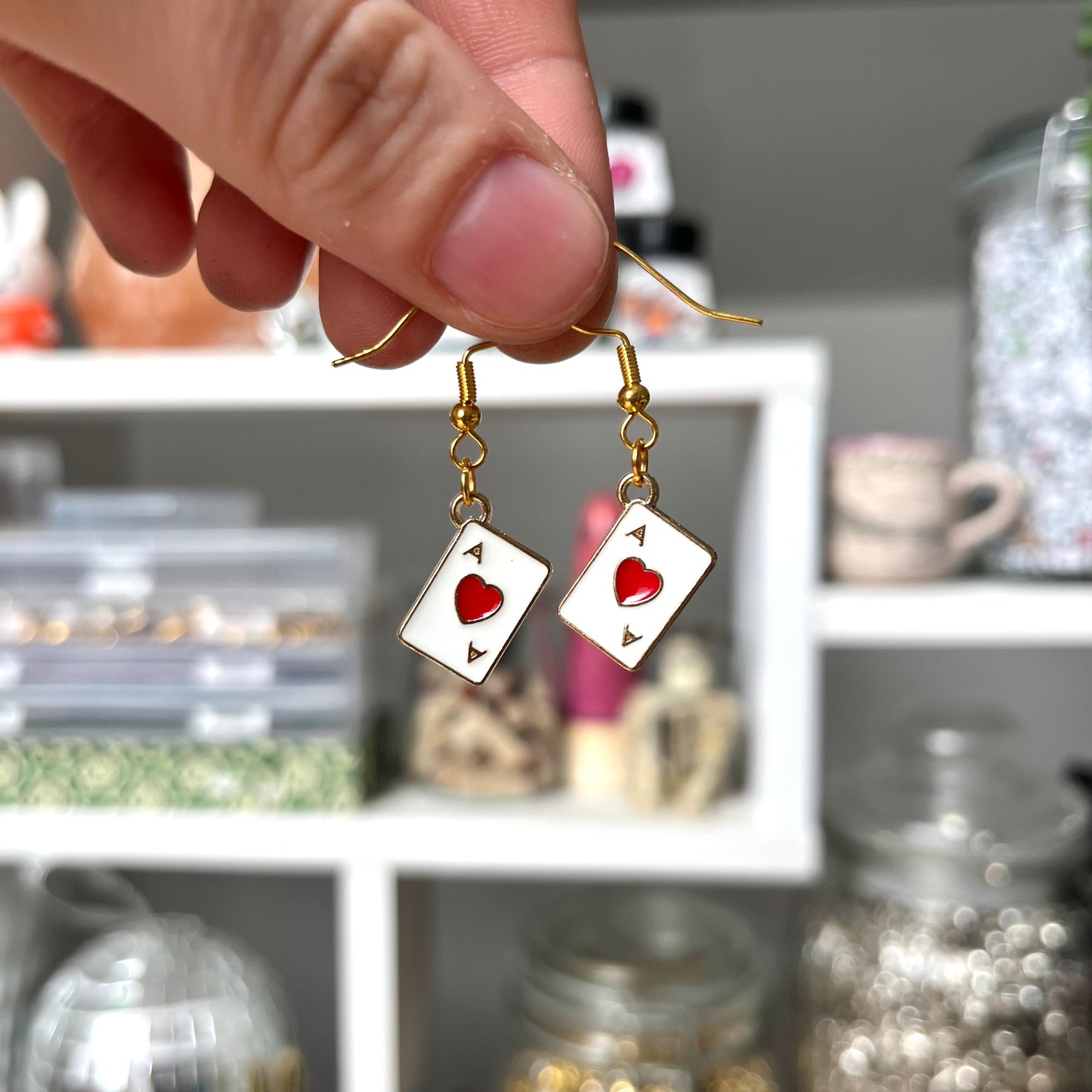 ‘ace of hearts’ earrings