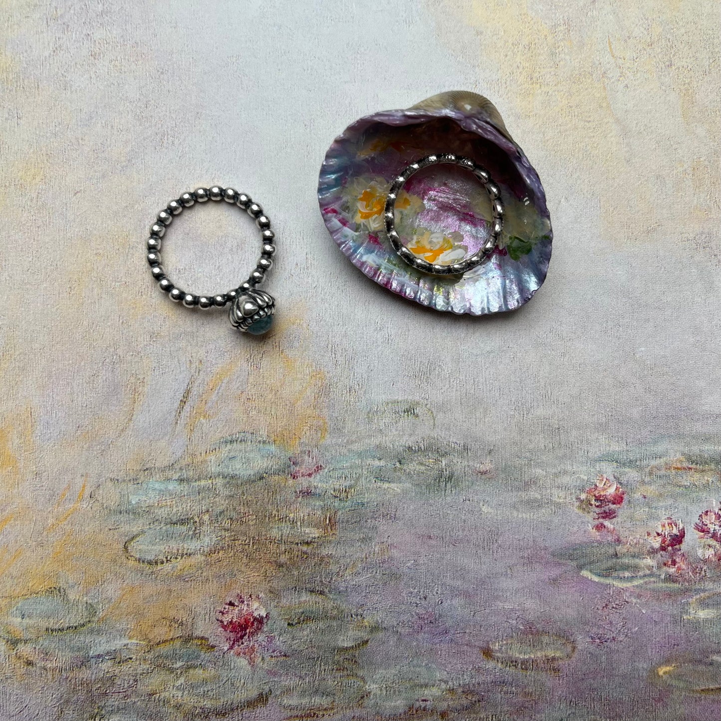 ‘water lillies’ shell ring dish