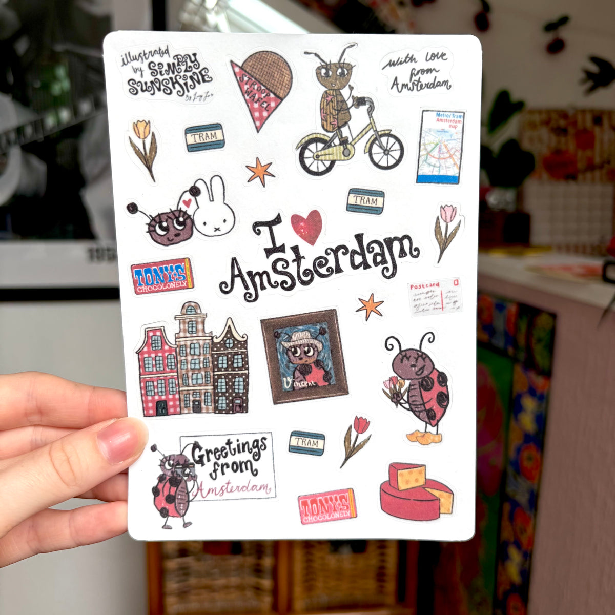 ‘with love, amsterdam’ sticker sheet