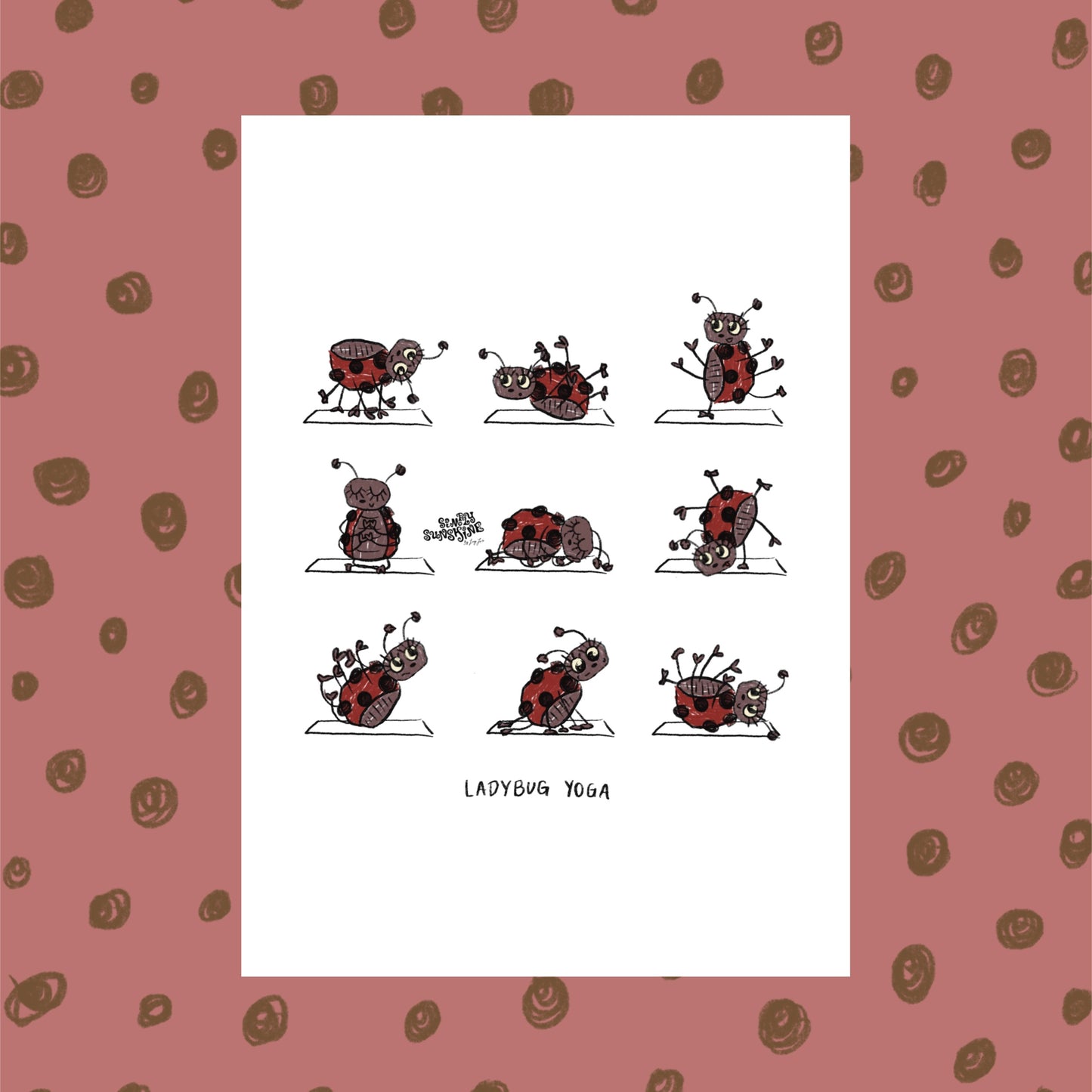 ‘ladybug yoga’ print