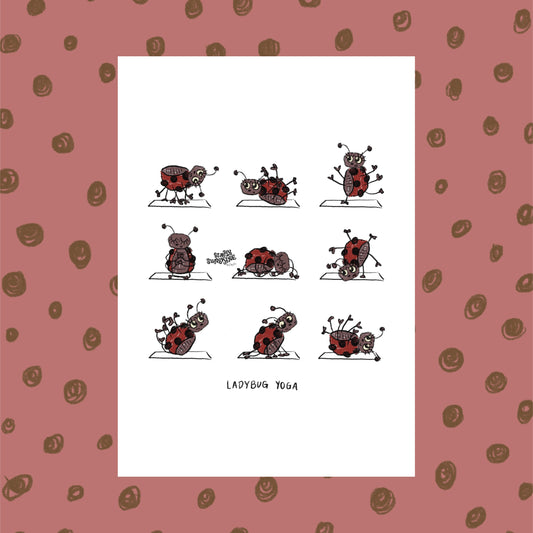‘ladybug yoga’ print