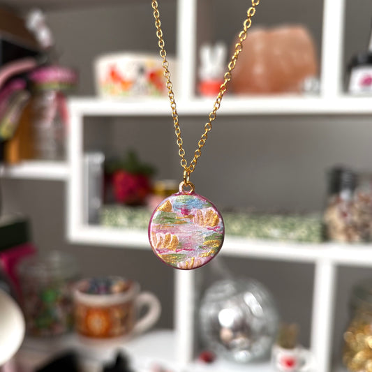 ‘claude monet’ clay necklace