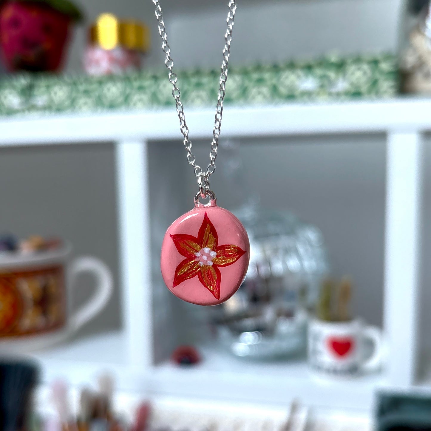 ‘clara’ clay necklace (silver)