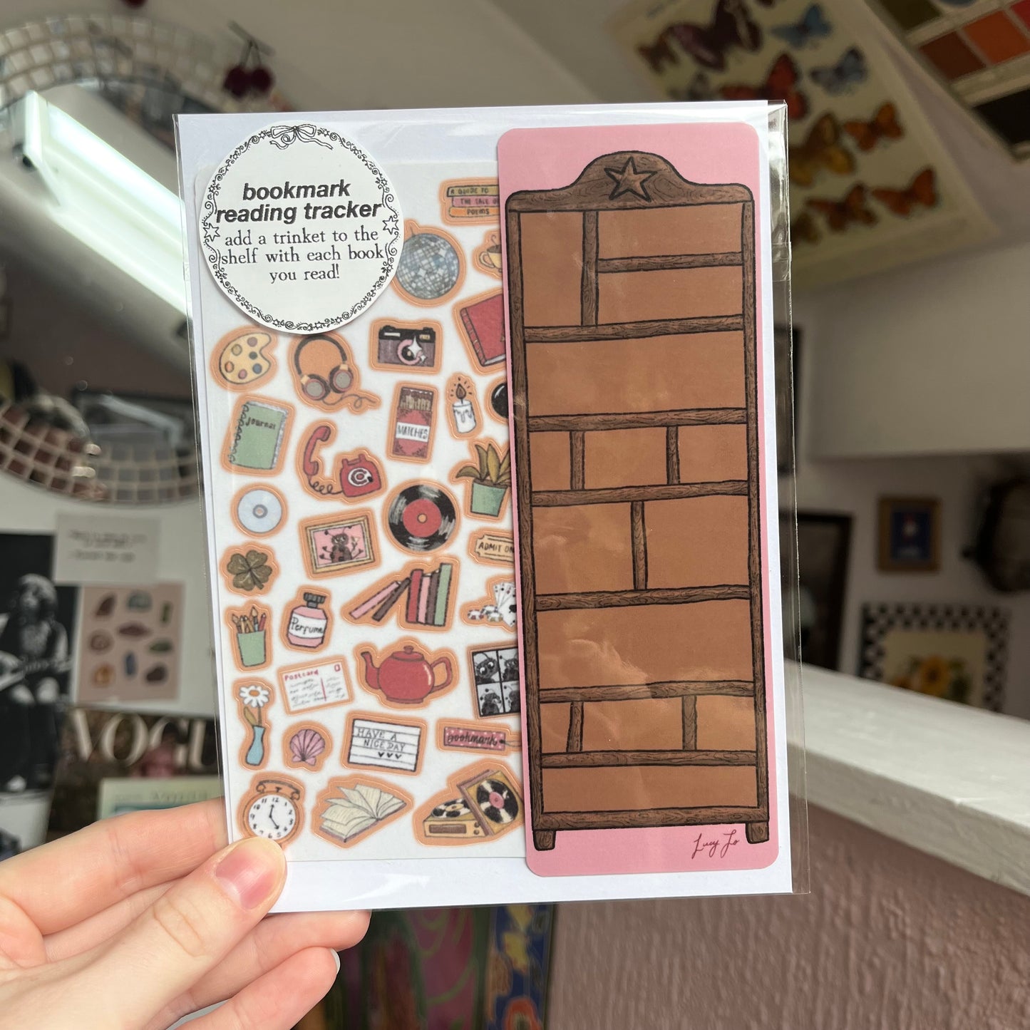 ‘trinket shelf’ bookmark reading tracker