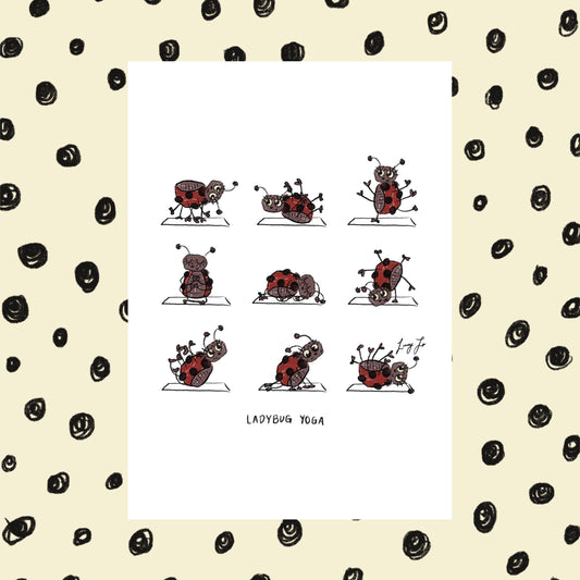 ‘ladybug yoga’ print