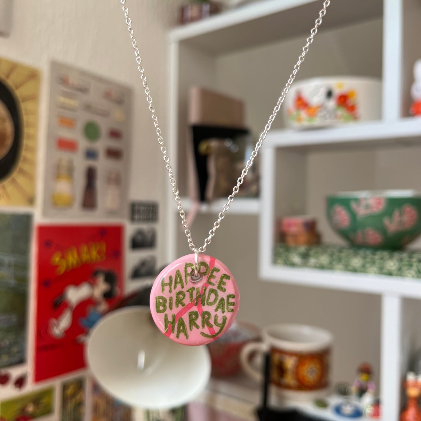 ‘happee birthdae harry’ necklace