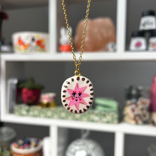 ‘the star lover’ clay necklace (gold)