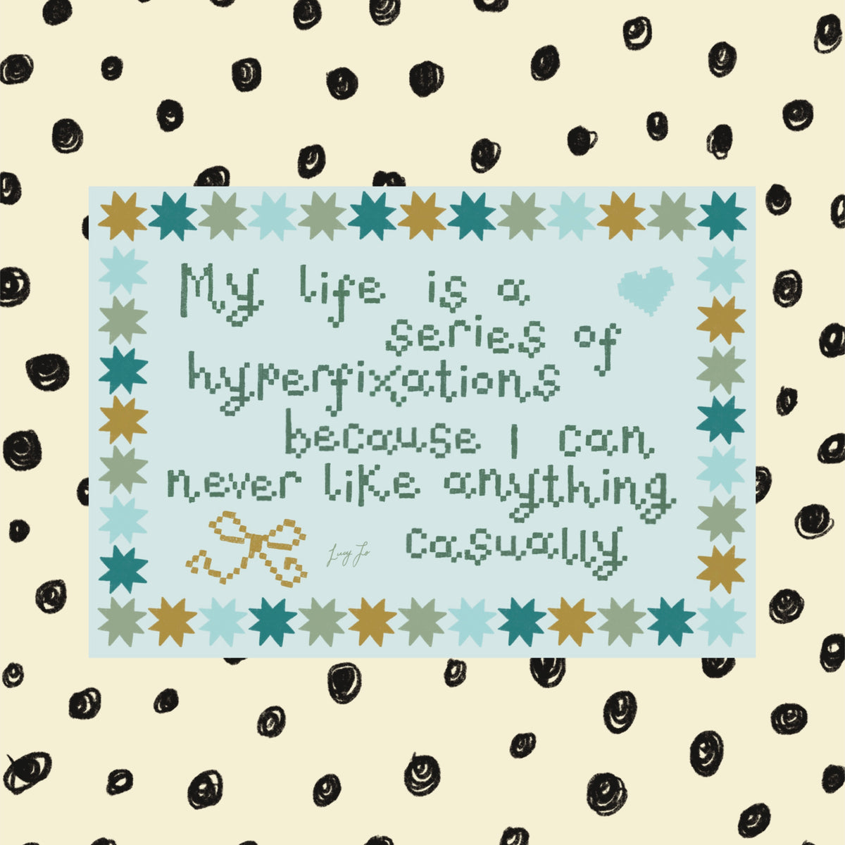 ‘series of hyperfixations’ print (blue)