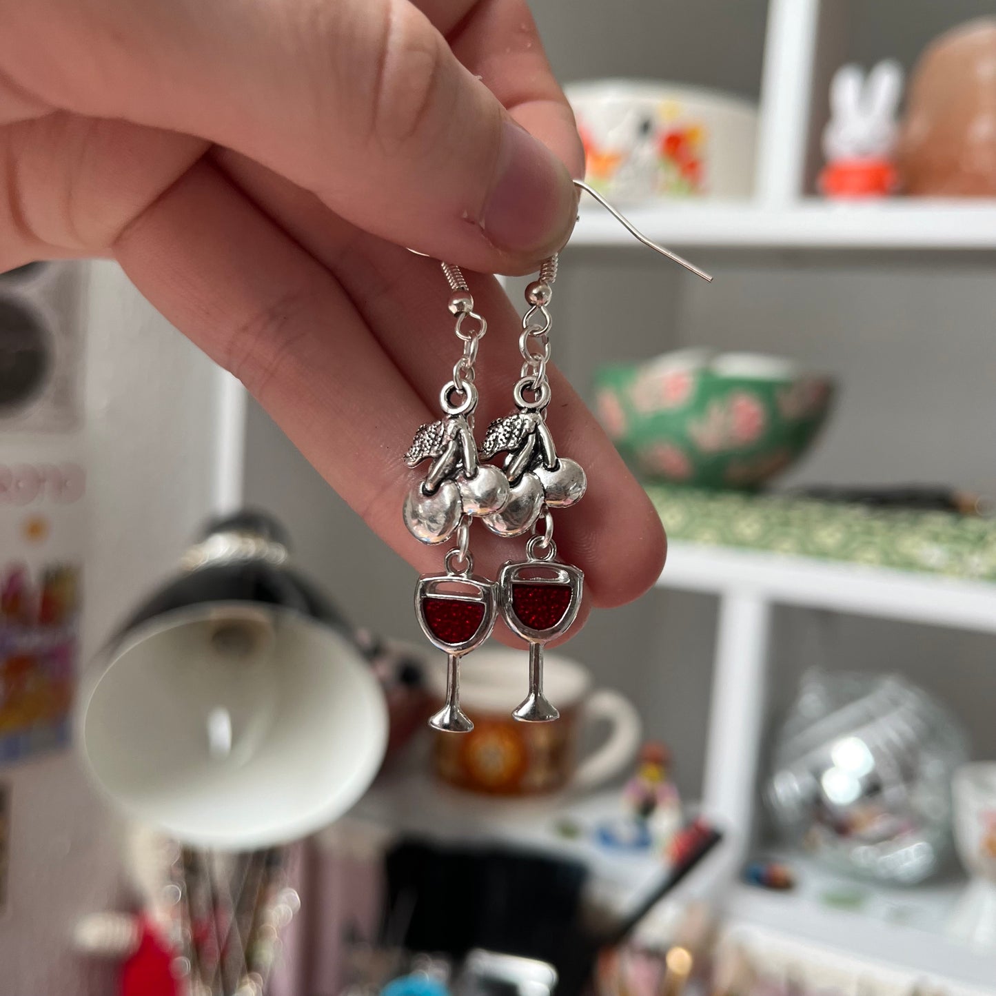 ‘cherry wine’ earrings (silver)