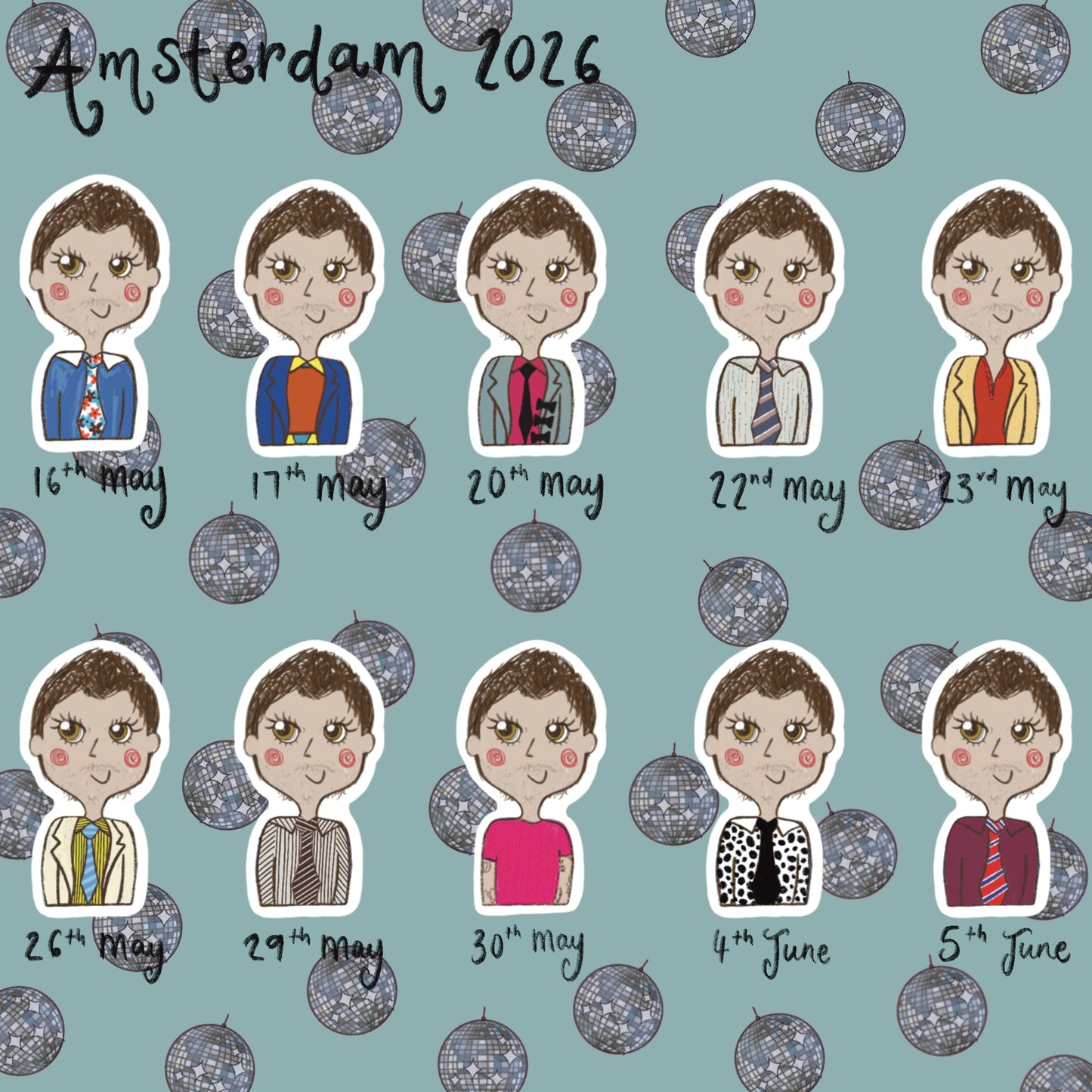 ‘together together ‘26’ AMSTERDAM stickers