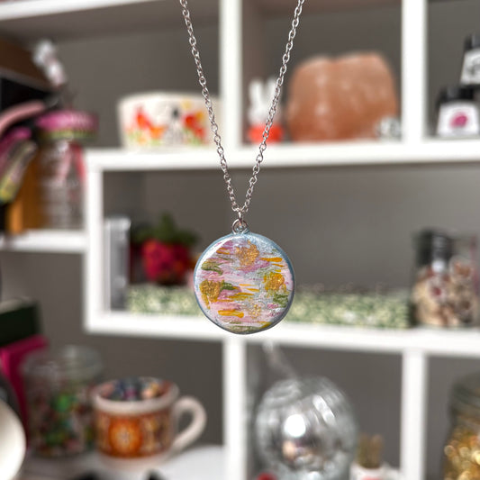 ‘monet’ clay necklace (silver)